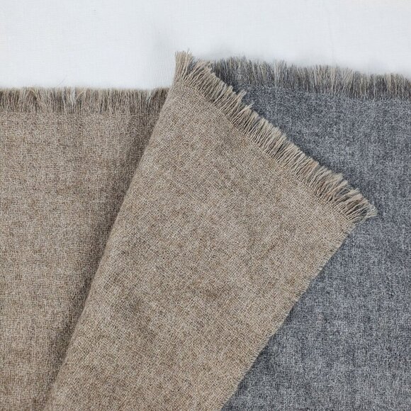 Sol Unisex Gray Rectangle Scarf Baby Alpaca Winter Fringeless Neck Warmer - Picture 3 of 10